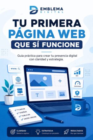 Portada del ebook Tu Primera Página Web que Sí Funcione para aprender a crear una página web profesional desde cero