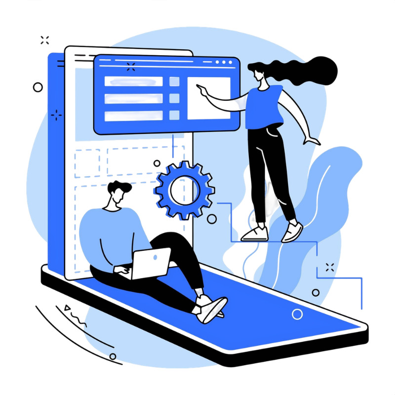 Ilustración de páginas web y tiendas online para crear un negocio digital